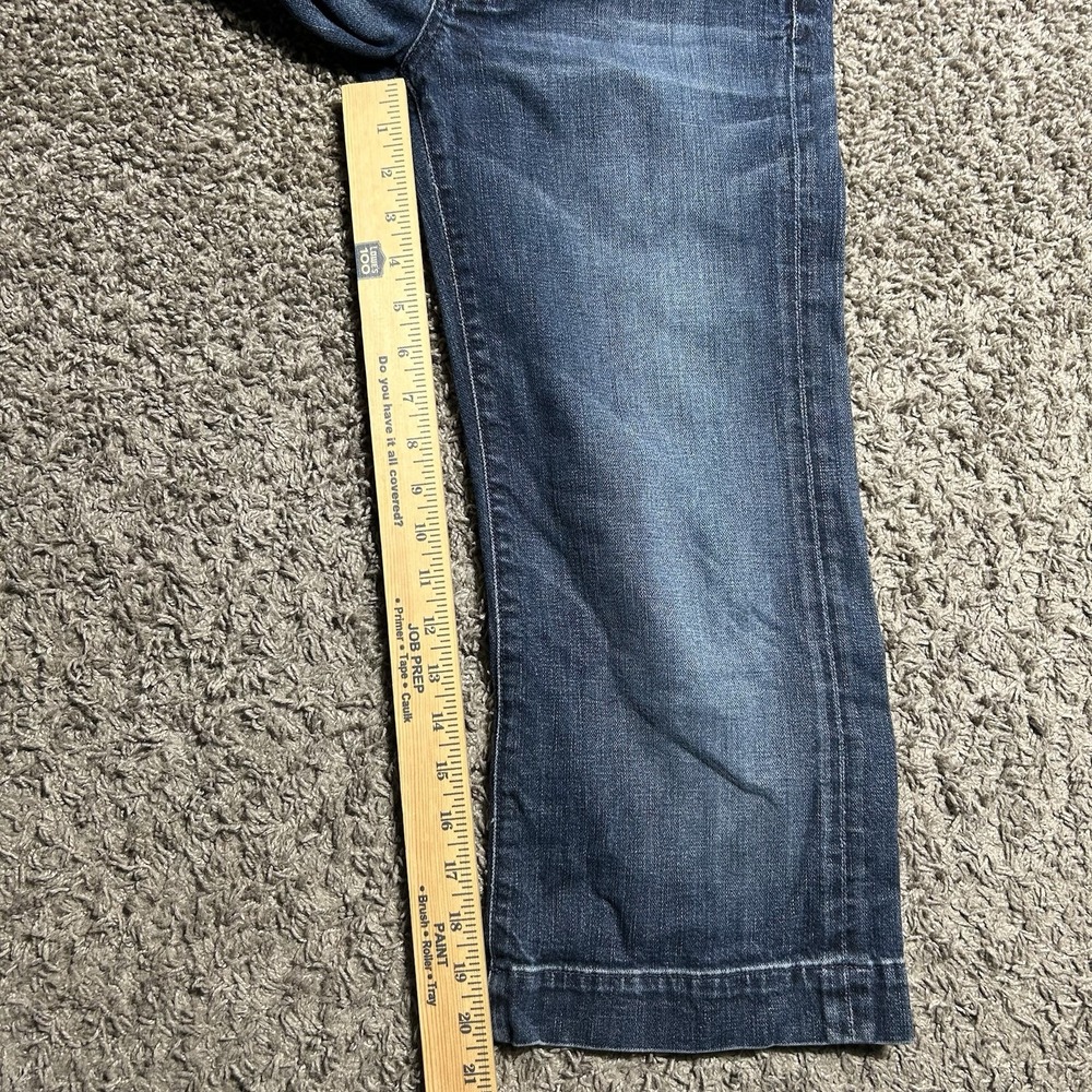 7 For All Mankind‎ Women's 29 Dojo Cropped Wide Leg Blue Denim Jeans - Picture 3 of 6